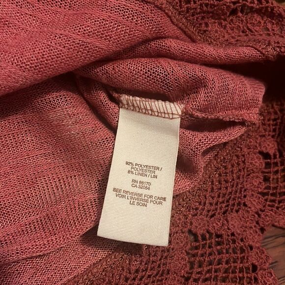 Free People Linen Blend Lace Detailed Lightweight Cardigan Feminine Casual Boho - Picture 11 of 12